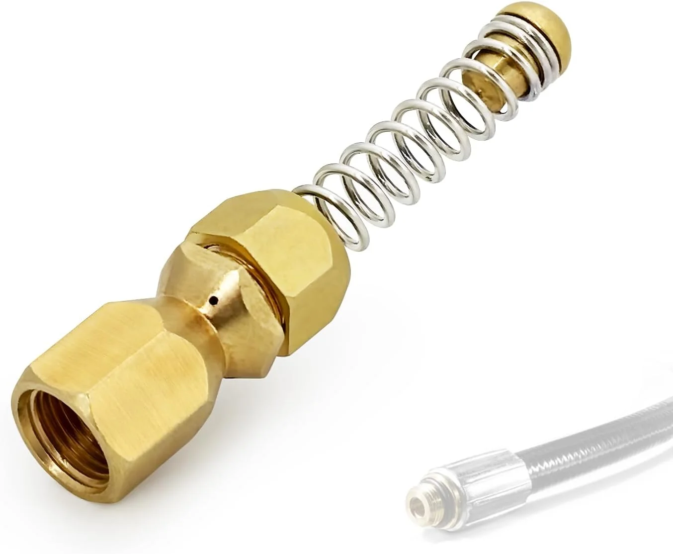 نازل تمیز کننده لوله چرخشی با فنر - لوازم جانبی دستگاه تمیز کننده لوله، نازل مارپیچ G1/8 اینچ برای Kärcher/Nilfisk/Kränzle/WAP، برای تمیز کردن فاضلاب و لوله کشی