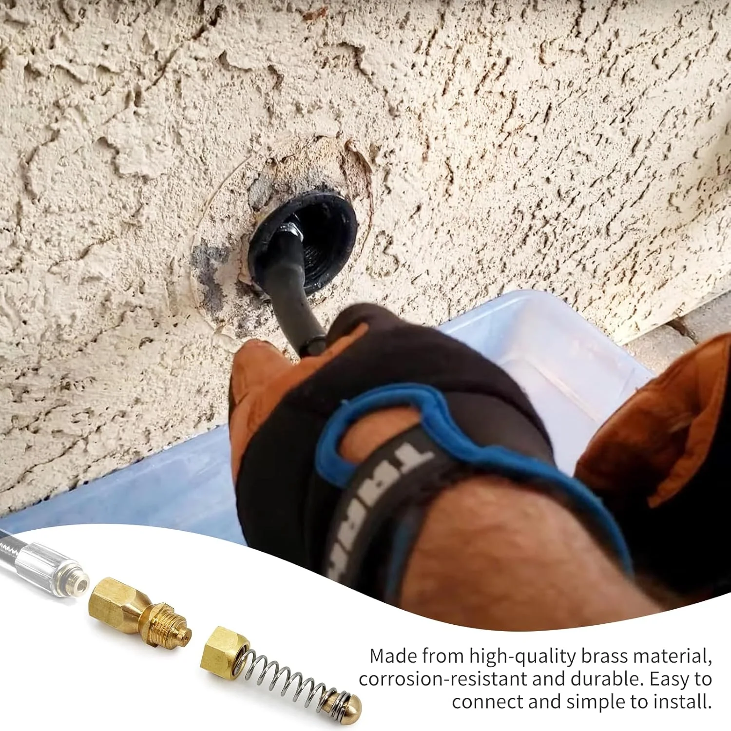 نازل تمیز کننده لوله چرخشی با فنر - لوازم جانبی دستگاه تمیز کننده لوله، نازل مارپیچ G1/8 اینچ برای Kärcher/Nilfisk/Kränzle/WAP، برای تمیز کردن فاضلاب و لوله کشی