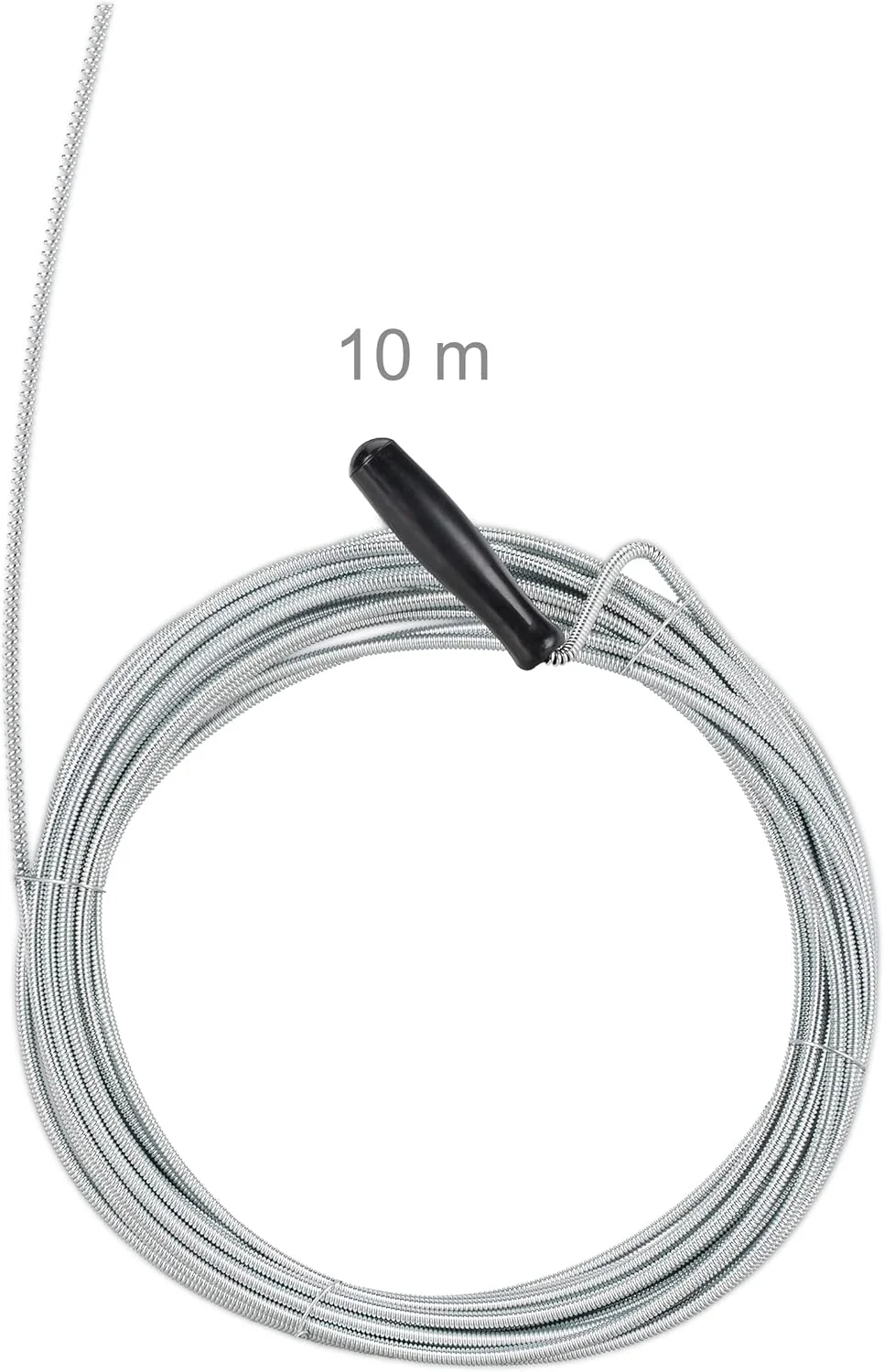 ابزار فنری لوله بازکنی Relaxdays، طول 10 متر، ابزار مارپیچی مکانیکی برای تمیز کردن لوله، رفع گرفتگی توالت، وان و سینک، قطر 5 میلی متر، آهن، نقره ای