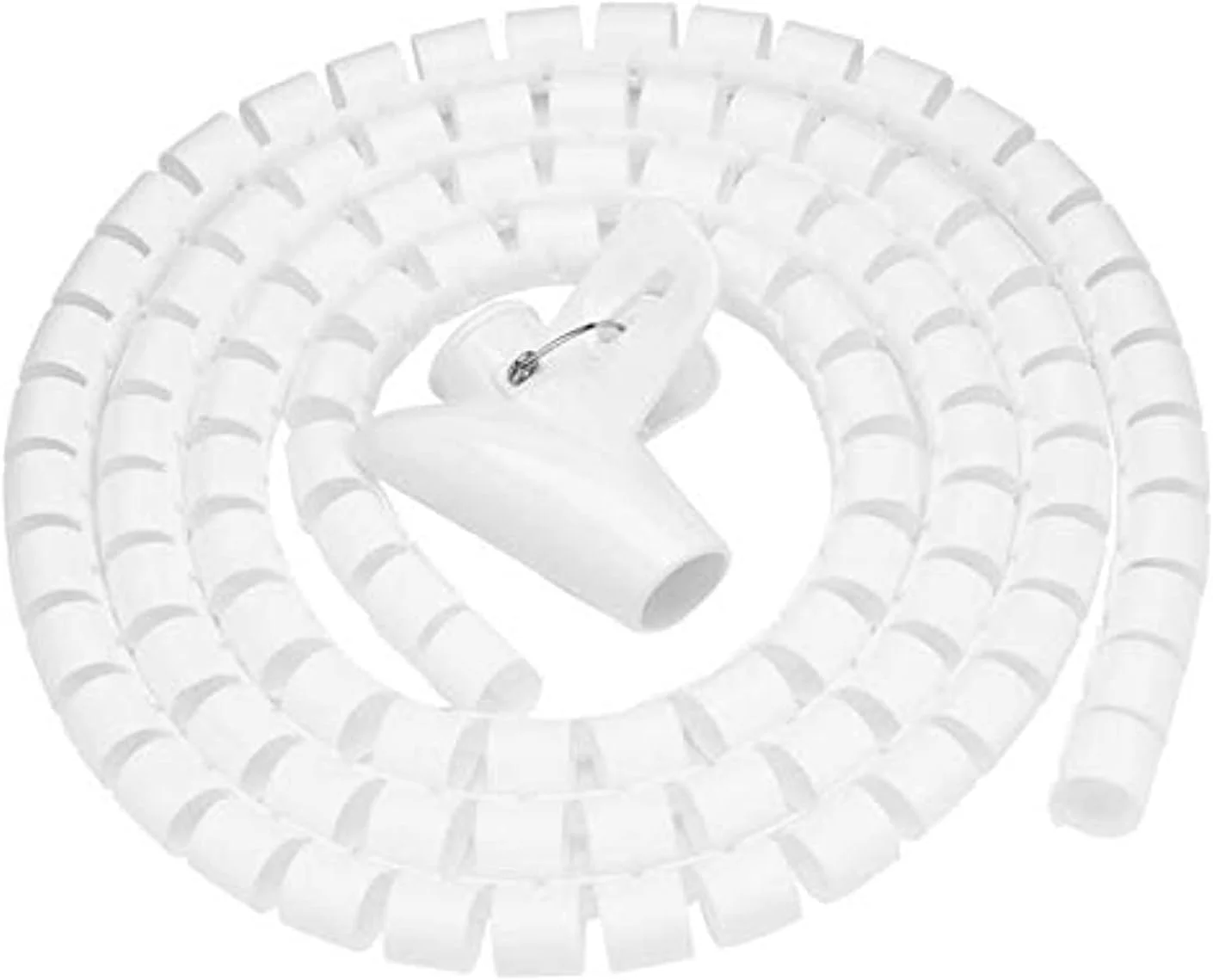 محافظ سیم و کابل فنری Skeido، سازمان دهنده و جمع کننده کابل، لوله محافظ سیم انعطاف پذیر (1.5 متر * 28 میلی متر) سفید