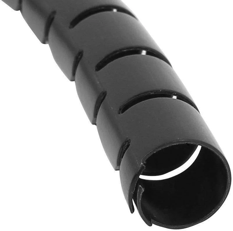 محافظ سیم و کابل فنری Skeido، سازمان دهنده و جمع کننده کابل، لوله محافظ سیم انعطاف پذیر، طول 1.5 متر، قطر 28 میلی متر، مشکی