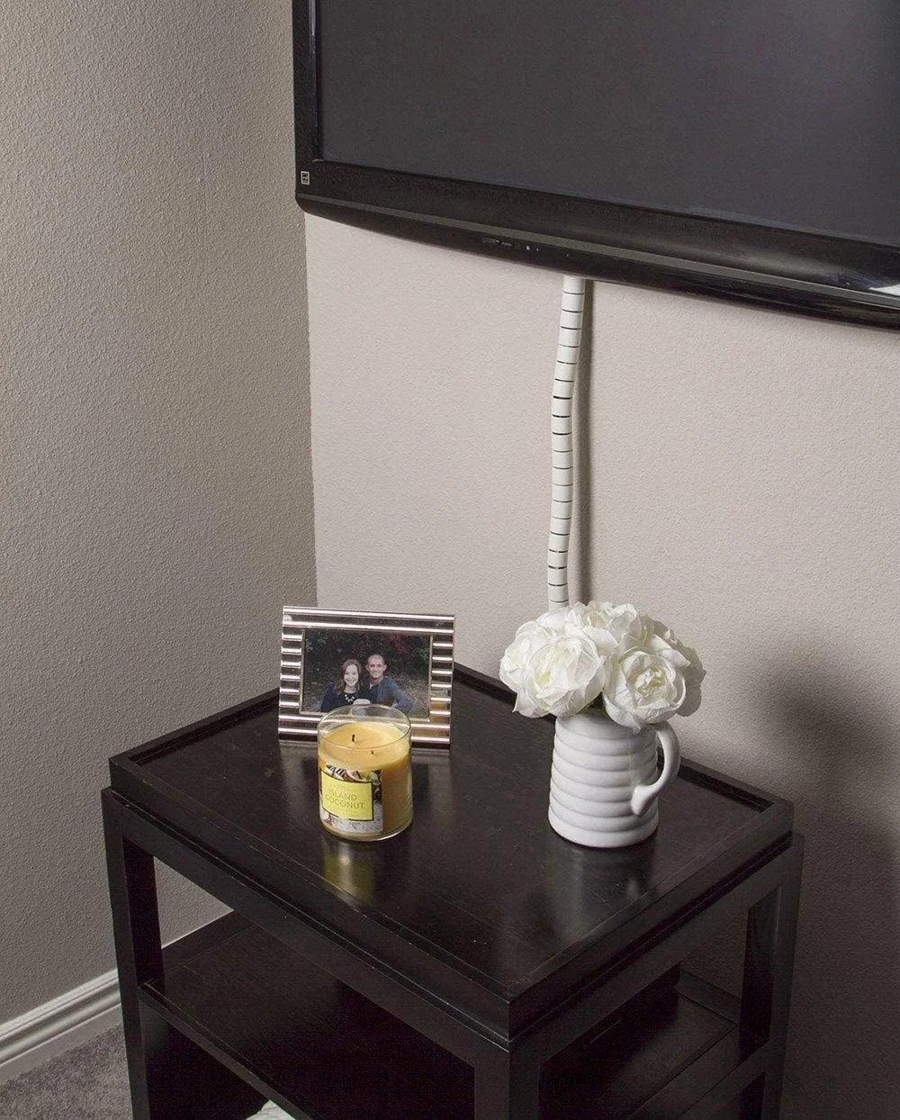 محافظ سیم و کابل فنری Skeido، سازمان دهنده و جمع کننده کابل، لوله محافظ سیم انعطاف پذیر (1.5 متر * 28 میلی متر) سفید