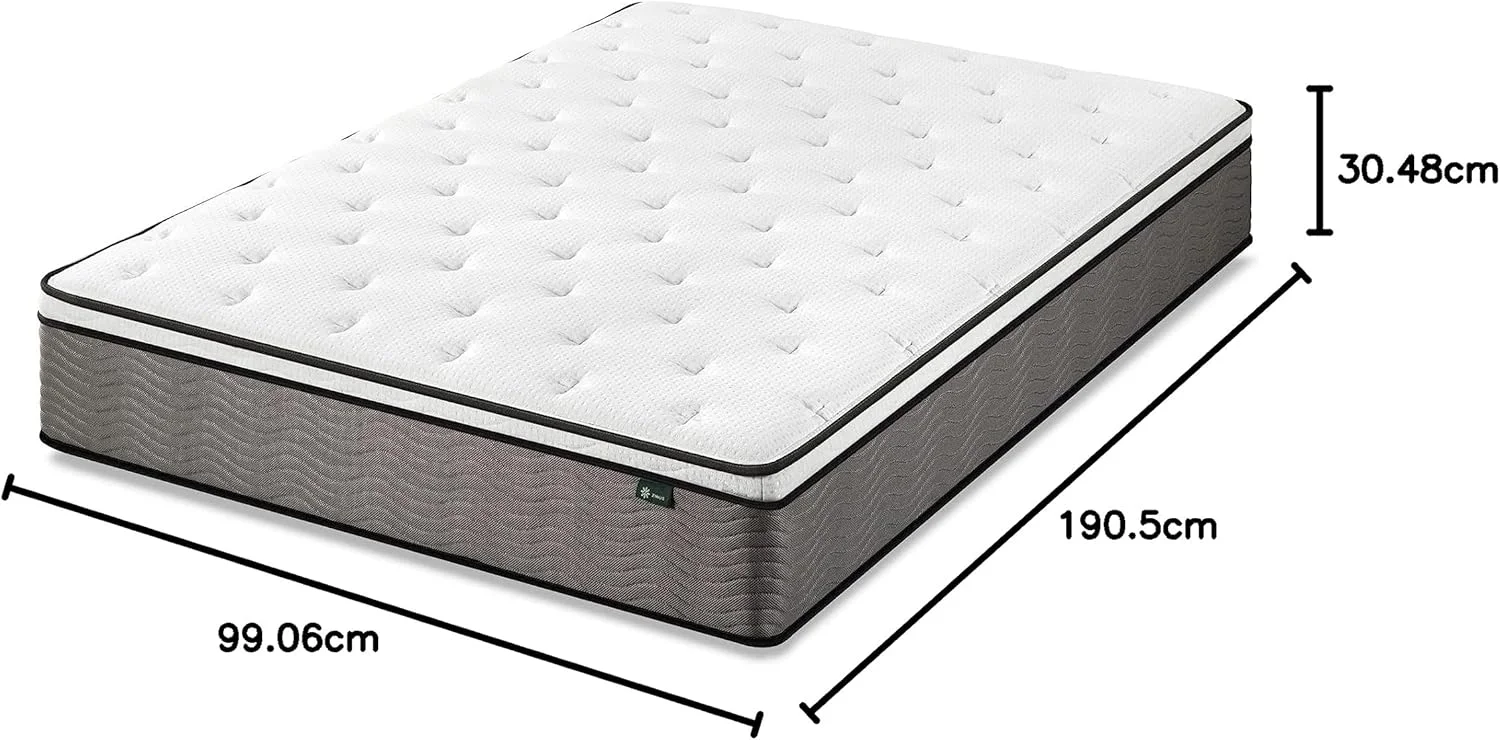 تشک هیبریدی فنری پاکتی ZINUS با ضخامت 30 سانتی متر، حس فوق العاده سفت، فنرهای سنگین تر برای پشتیبانی بادوام، فنرهای داخلی پاکتی برای جداسازی حرکت، تشک در یک جعبه، یک نفره تشک هیبریدی فنری پاکتی ZINUS با ضخامت 30 سانتی متر، حس فوق العاده سفت، فنرهای سنگین تر برای پشتیبانی بادوام، فنرهای داخلی پاکتی برای جداسازی حرکت، تشک در یک جعبه، یک نفره