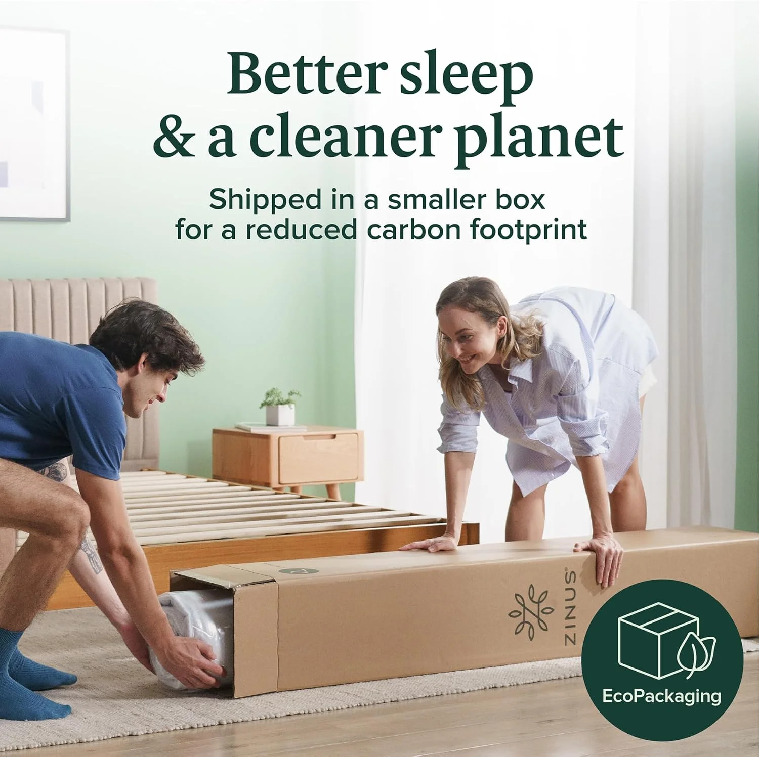 تشک فوم حافظه دار چای سبز زینوس، 5 اینچی، دارای گواهی CertiPUR-US، بسته بندی Bed-in-a-Box، تسکین دهنده فشار، بسته بندی WonderBox کوچکتر و راحت تر، یک نفره تشک فوم حافظه دار چای سبز زینوس، 5 اینچی، دارای گواهی CertiPUR-US، بسته بندی Bed-in-a-Box، تسکین دهنده فشار، بسته بندی WonderBox کوچکتر و راحت تر، یک نفره