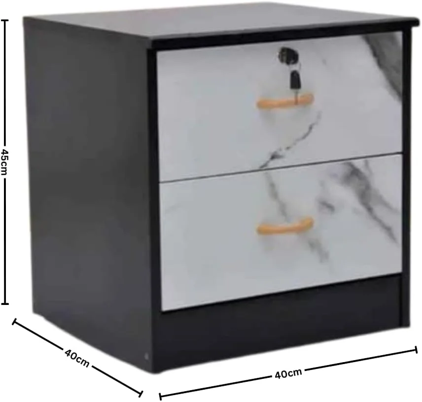 میز پاتختی آلفرد | میز کنار تختی جمع و جور | پاتختی مدرن با 2 کشو (ونگه مرمر) میز پاتختی آلفرد | میز کنار تختی جمع و جور | پاتختی مدرن با 2 کشو (ونگه مرمر)