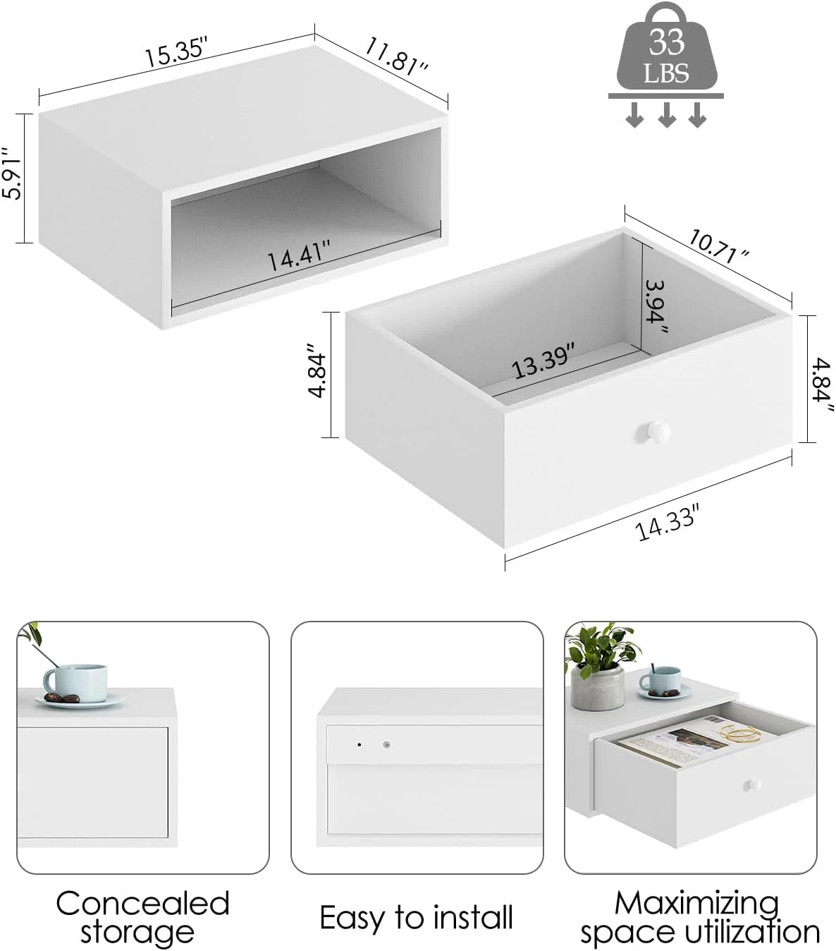 میز کنار تختی شناور، قفسه شناور با کشو، میز کنار تختی دیواری، میز کنار تختی شناور (سفید) میز کنار تختی شناور، قفسه شناور با کشو، میز کنار تختی دیواری، میز کنار تختی شناور (سفید)