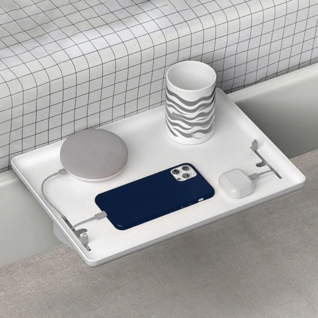 سینی گیره ای ANTOLE، قفسه کنار تخت، قفسه ذخیره سازی کنار تخت، سینی میز کنار تخت شناور مدرن، میزهای کنار تخت برای خانه، سینی قفسه تخت خواب برای اتاق خواب نشیمن (سفید) سینی گیره ای ANTOLE، قفسه کنار تخت، قفسه ذخیره سازی کنار تخت، سینی میز کنار تخت شناور مدرن، میزهای کنار تخت برای خانه، سینی قفسه تخت خواب برای اتاق خواب نشیمن (سفید)