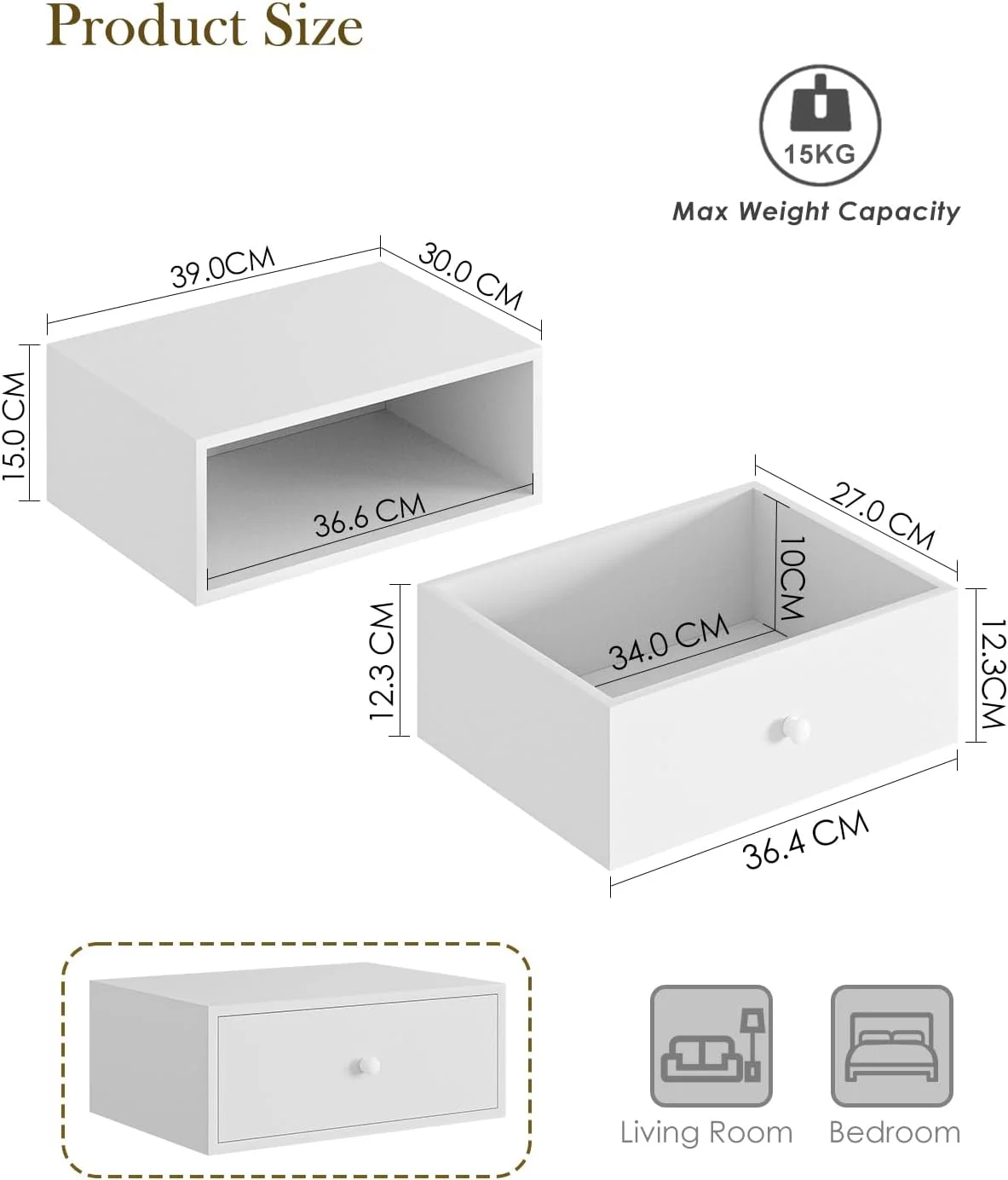 میز کنار تختی شناور، میزهای کنار تختی شناور با کشو، کابینت دیواری تخت برای اتاق خواب، اتاق نشیمن (سفید) میز کنار تختی شناور، میزهای کنار تختی شناور با کشو، کابینت دیواری تخت برای اتاق خواب، اتاق نشیمن (سفید)