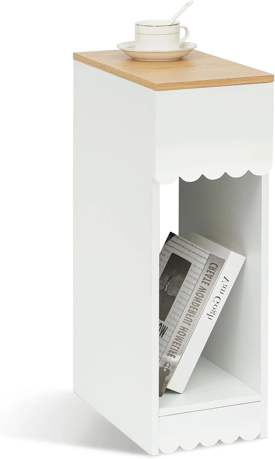 میز کنار تختی سفید Awhtixbo با کشو، مناسب اتاق خواب و اتاق کودک، میز جانبی برای تخت، میز تلفن، ابعاد: 20 x 35 x 60 سانتی متر، D میز کنار تختی سفید Awhtixbo با کشو، مناسب اتاق خواب و اتاق کودک، میز جانبی برای تخت، میز تلفن، ابعاد: 20 x 35 x 60 سانتی متر، D