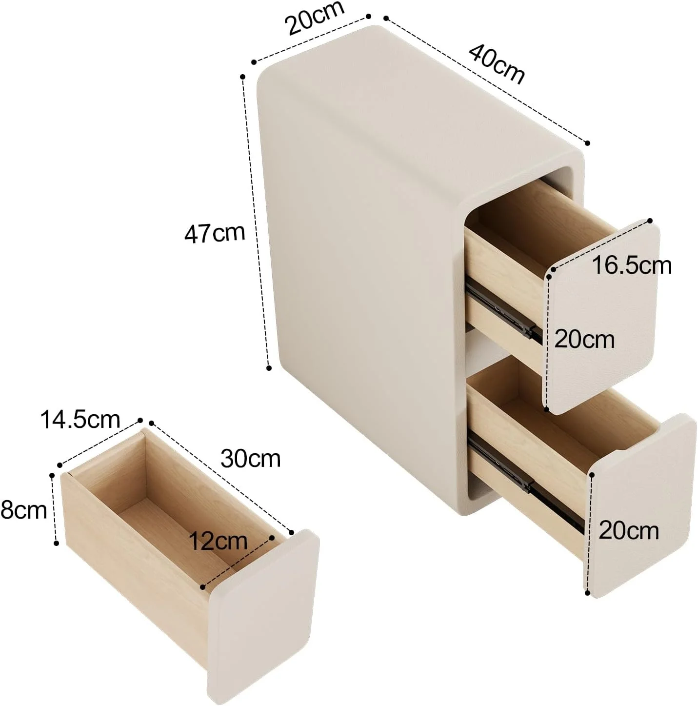 میز پاتختی کوچک AQIMUELE، کابینت باریک کنار تختی با کشو، میز پاتختی باریک از پیش مونتاژ شده با سطح چرمی برای اتاق خواب، 20 سانتی متر (سفید) میز پاتختی کوچک AQIMUELE، کابینت باریک کنار تختی با کشو، میز پاتختی باریک از پیش مونتاژ شده با سطح چرمی برای اتاق خواب، 20 سانتی متر (سفید)