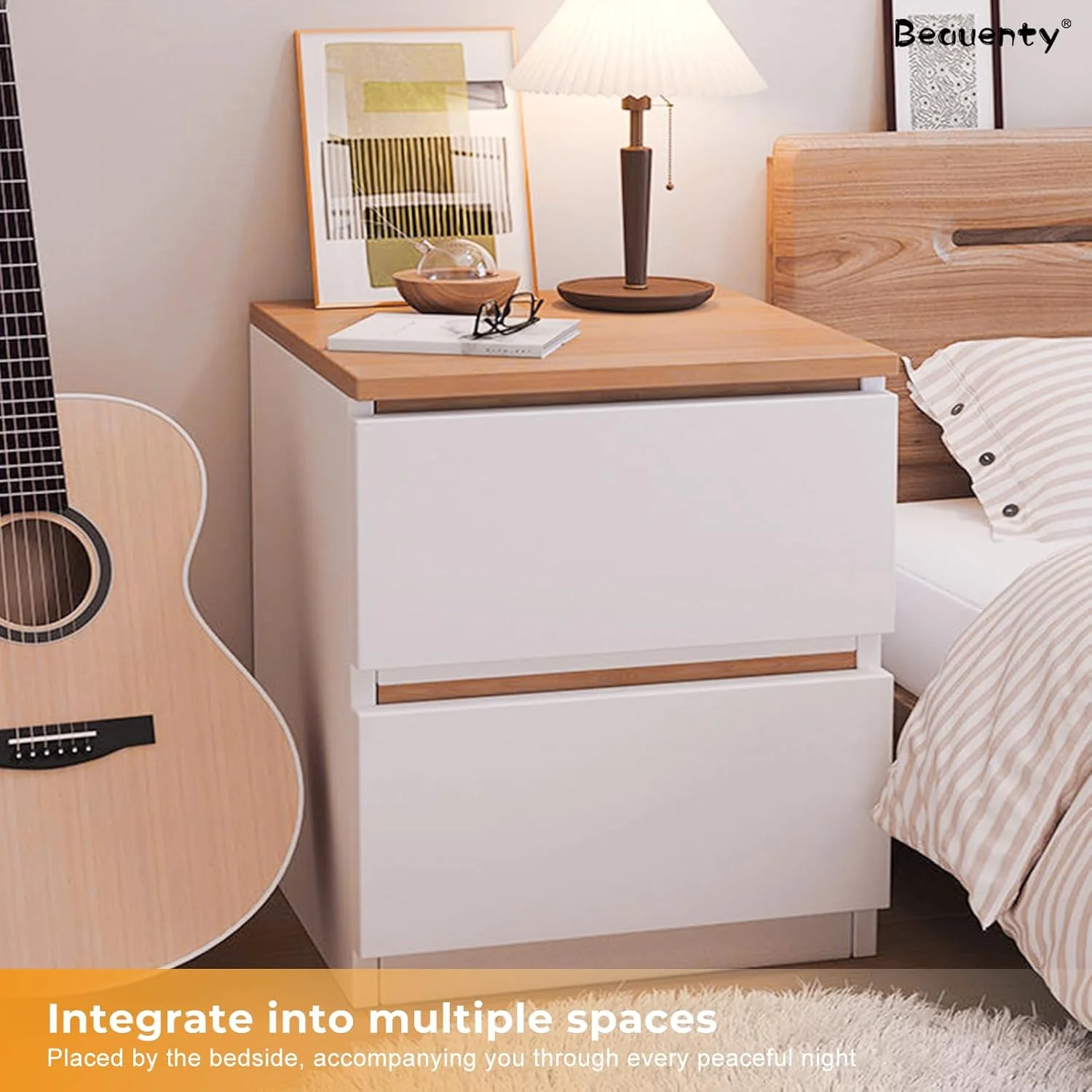 میز کنار تختی Beauenty، میز چوبی، کابینت ذخیره سازی کنار تخت با کشو برای اتاق خواب، اتاق نشیمن، خوابگاه، مونتاژ آسان (مدل 7) میز کنار تختی Beauenty، میز چوبی، کابینت ذخیره سازی کنار تخت با کشو برای اتاق خواب، اتاق نشیمن، خوابگاه، مونتاژ آسان (مدل 7)