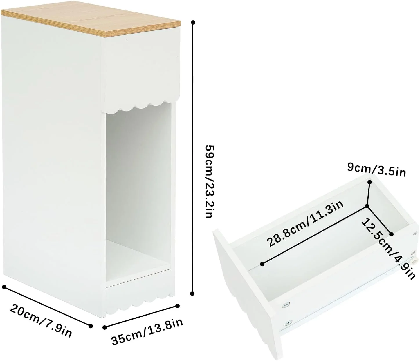 میز کنار تختی سفید Awhtixbo با کشو، مناسب اتاق خواب و اتاق کودک، میز جانبی برای تخت، میز تلفن، ابعاد: 20 x 35 x 60 سانتی متر، D میز کنار تختی سفید Awhtixbo با کشو، مناسب اتاق خواب و اتاق کودک، میز جانبی برای تخت، میز تلفن، ابعاد: 20 x 35 x 60 سانتی متر، D