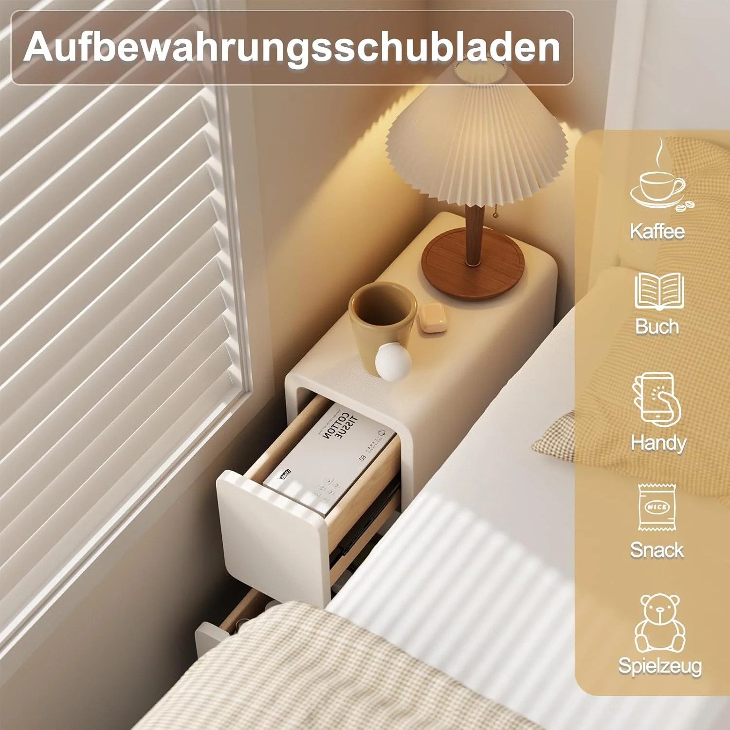 میز پاتختی کوچک AQIMUELE، کابینت باریک کنار تختی با کشو، میز پاتختی باریک از پیش مونتاژ شده با سطح چرمی برای اتاق خواب، 20 سانتی متر (سفید) میز پاتختی کوچک AQIMUELE، کابینت باریک کنار تختی با کشو، میز پاتختی باریک از پیش مونتاژ شده با سطح چرمی برای اتاق خواب، 20 سانتی متر (سفید)