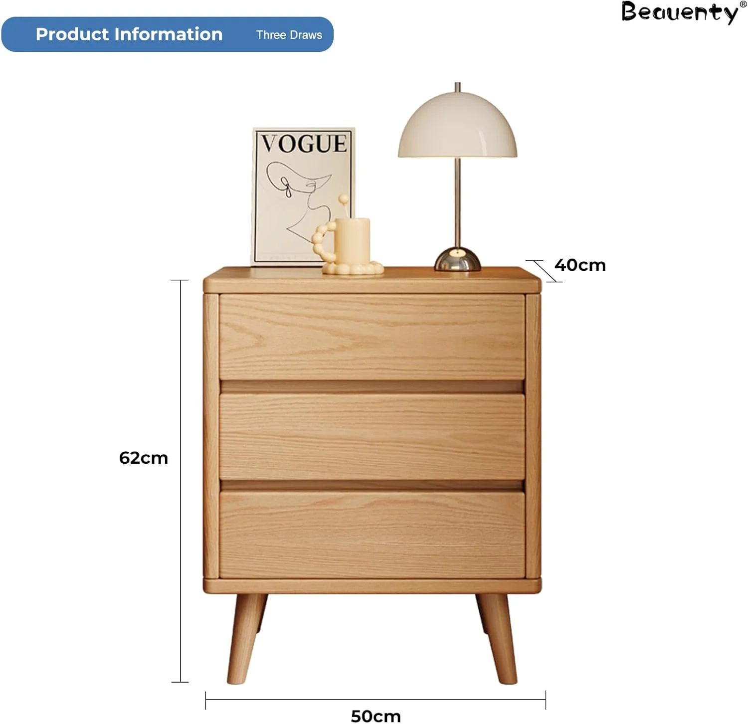 میز کنار تختی Beauenty، میز شب مدرن 3 کشویی، میز انتهایی با روکش چوب گردو، 50x40x62 سانتی متر، طراحی اواسط قرن (سبک 4) میز کنار تختی Beauenty، میز شب مدرن 3 کشویی، میز انتهایی با روکش چوب گردو، 50x40x62 سانتی متر، طراحی اواسط قرن (سبک 4)