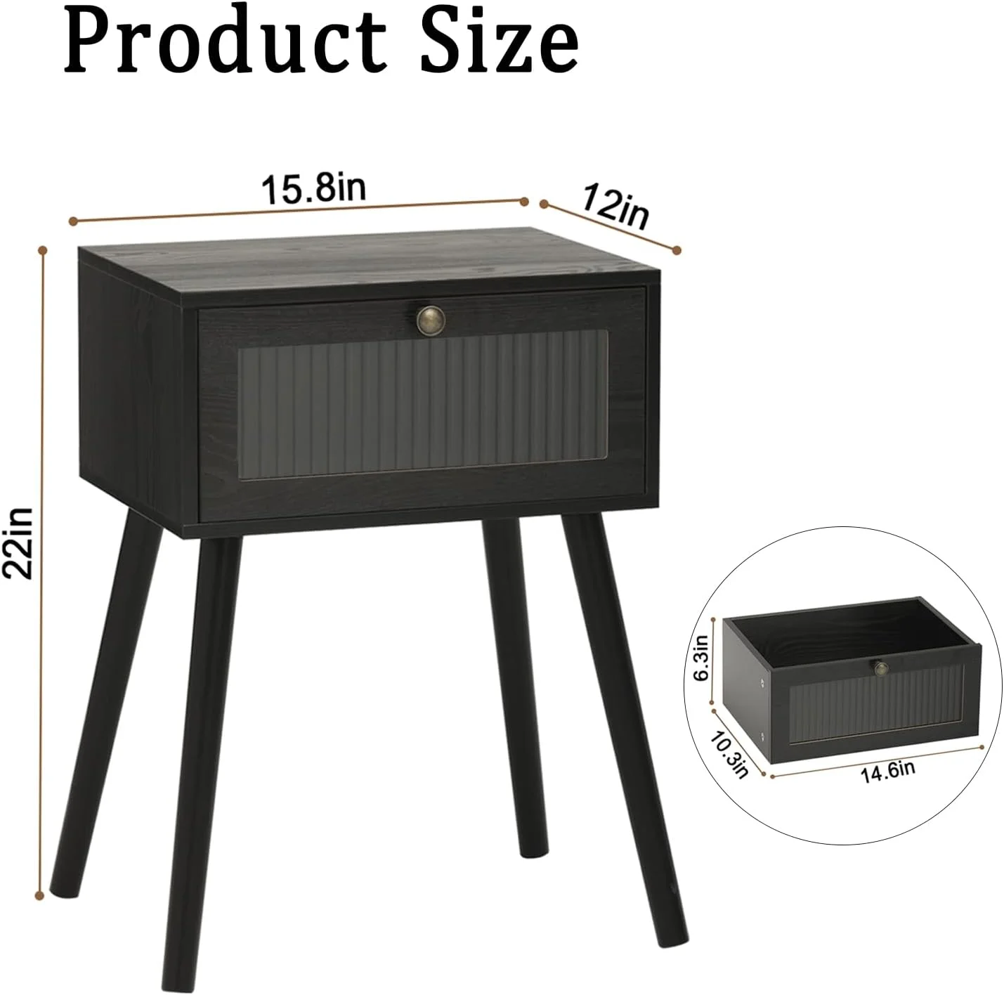 میز پاتختی کوچک AWASEN با کشو، میز کنار تختی مدرن مشکی با فضای ذخیره سازی، میز عسلی کنار تخت خواب با فضای ذخیره سازی و پایه های چوبی محکم برای اتاق نشیمن و فضای کوچک (مشکی) میز پاتختی کوچک AWASEN با کشو، میز کنار تختی مدرن مشکی با فضای ذخیره سازی، میز عسلی کنار تخت خواب با فضای ذخیره سازی و پایه های چوبی محکم برای اتاق نشیمن و فضای کوچک (مشکی)