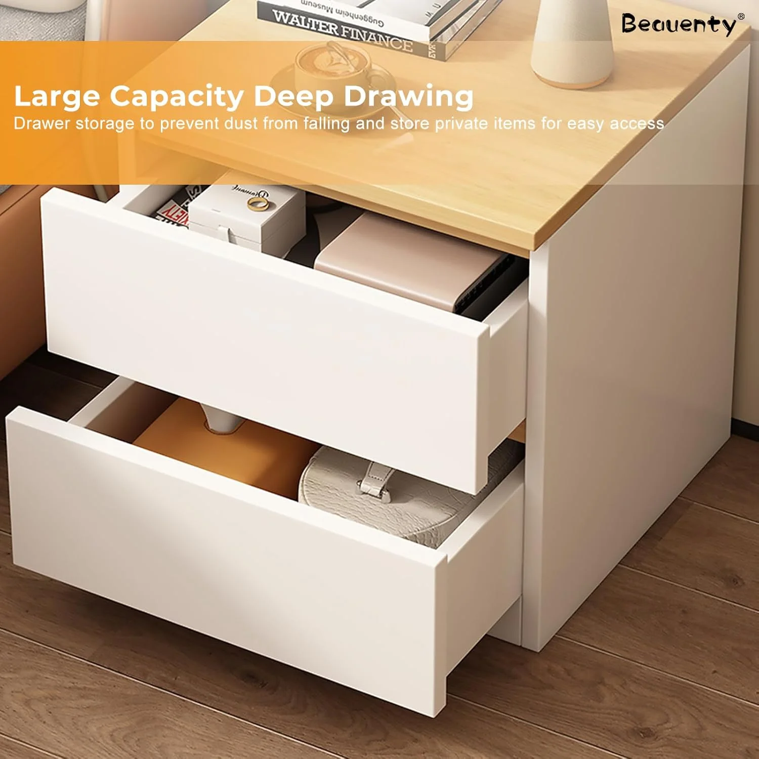 میز کنار تختی Beauenty، میز چوبی، کابینت ذخیره سازی کنار تخت با کشو برای اتاق خواب، اتاق نشیمن، خوابگاه، مونتاژ آسان (مدل 7) میز کنار تختی Beauenty، میز چوبی، کابینت ذخیره سازی کنار تخت با کشو برای اتاق خواب، اتاق نشیمن، خوابگاه، مونتاژ آسان (مدل 7)