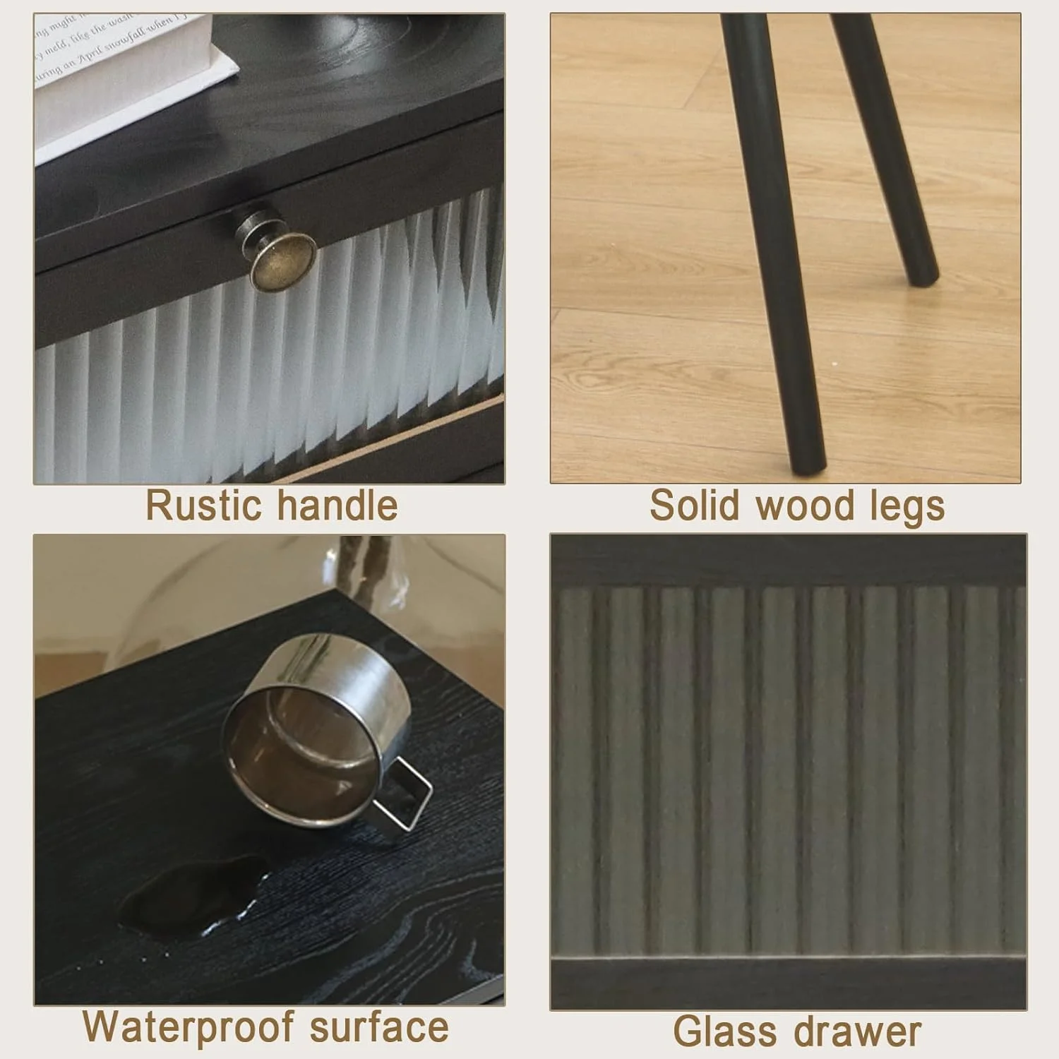 میز پاتختی کوچک AWASEN با کشو، میز کنار تختی مدرن مشکی با فضای ذخیره سازی، میز عسلی کنار تخت خواب با فضای ذخیره سازی و پایه های چوبی محکم برای اتاق نشیمن و فضای کوچک (مشکی) میز پاتختی کوچک AWASEN با کشو، میز کنار تختی مدرن مشکی با فضای ذخیره سازی، میز عسلی کنار تخت خواب با فضای ذخیره سازی و پایه های چوبی محکم برای اتاق نشیمن و فضای کوچک (مشکی)