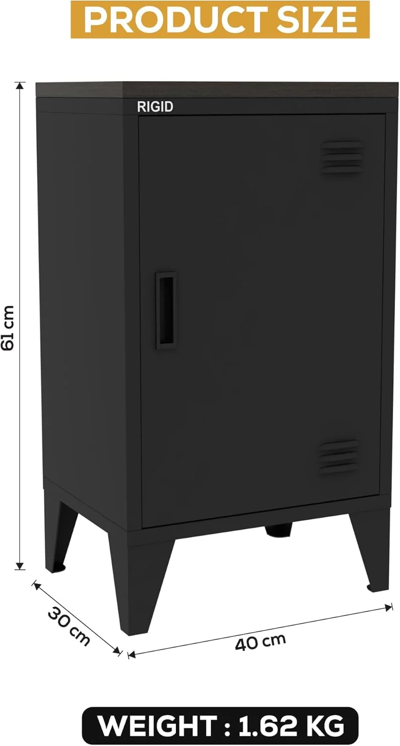 کابینت کنار تختی فلزی محکم با 2 طبقه، میزهای جانبی برای مبل و تخت، میز کوچک کنار تختی با درب مغناطیسی برای اتاق نشیمن، اتاق خواب، مدرسه، باشگاه، دفتر (مشکی، 40 عمق x 38 عرض x 65.5 ارتفاع سانتی متر) کابینت کنار تختی فلزی محکم با 2 طبقه، میزهای جانبی برای مبل و تخت، میز کوچک کنار تختی با درب مغناطیسی برای اتاق نشیمن، اتاق خواب، مدرسه، باشگاه، دفتر (مشکی، 40 عمق x 38 عرض x 65.5 ارتفاع سانتی متر)