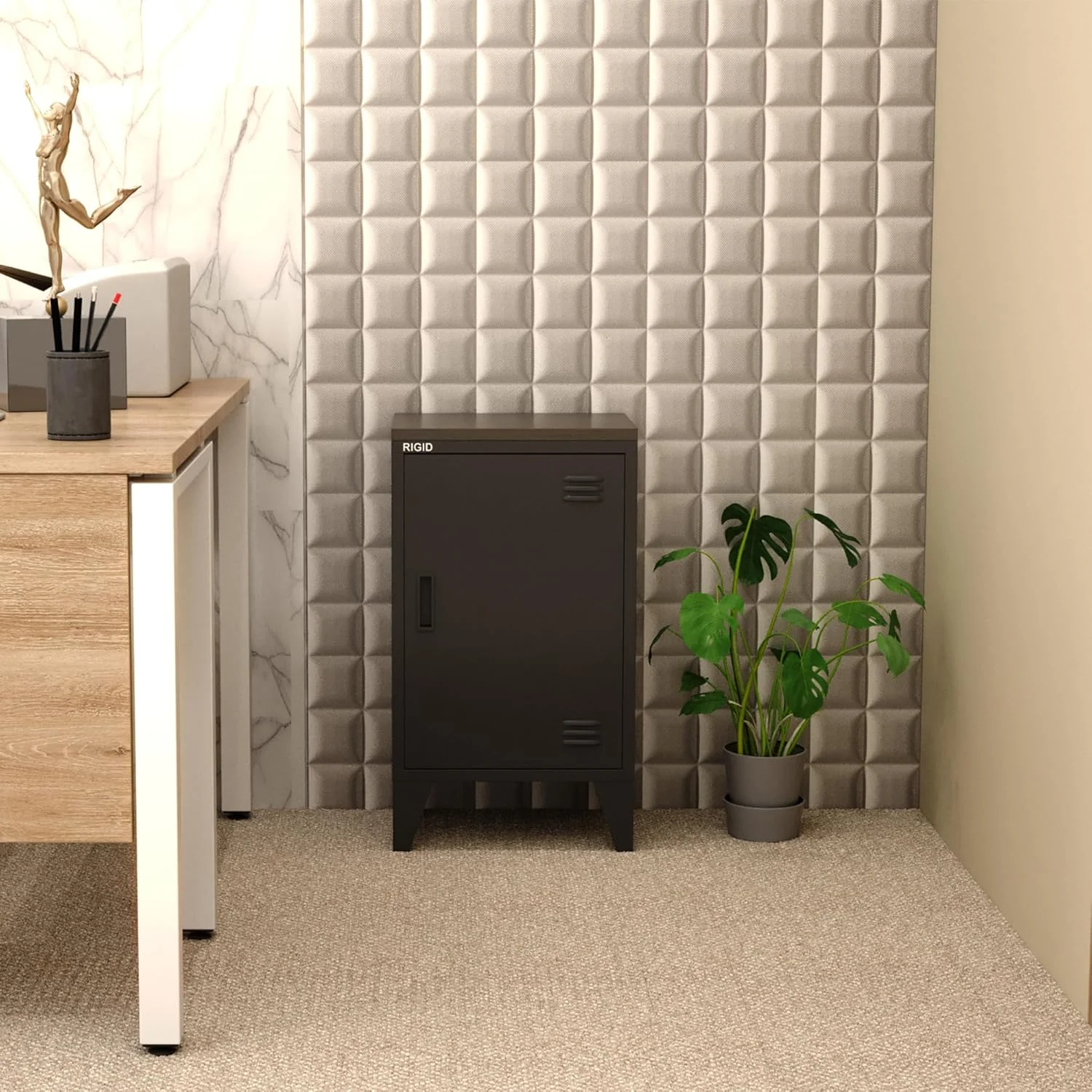 کابینت کنار تختی فلزی محکم با 2 طبقه، میزهای جانبی برای مبل و تخت، میز کوچک کنار تختی با درب مغناطیسی برای اتاق نشیمن، اتاق خواب، مدرسه، باشگاه، دفتر (مشکی، 40 عمق x 38 عرض x 65.5 ارتفاع سانتی متر) کابینت کنار تختی فلزی محکم با 2 طبقه، میزهای جانبی برای مبل و تخت، میز کوچک کنار تختی با درب مغناطیسی برای اتاق نشیمن، اتاق خواب، مدرسه، باشگاه، دفتر (مشکی، 40 عمق x 38 عرض x 65.5 ارتفاع سانتی متر)