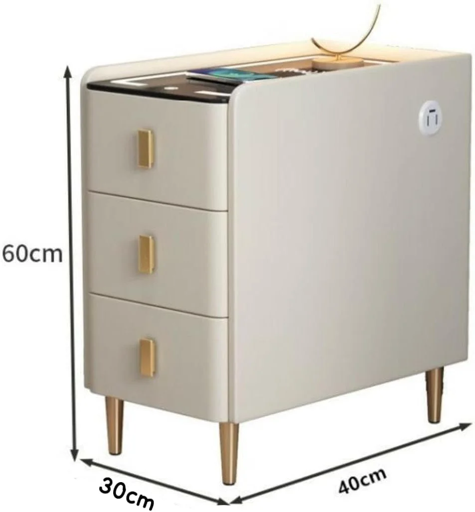 میز کنار تختی هوشمند SUPAAR، کابینت کنار تخت خواب با کشو، میز شب، با قابلیت شارژ، میز مدرن شب با چراغ ال ای دی. (نارنجی) میز کنار تختی هوشمند SUPAAR، کابینت کنار تخت خواب با کشو، میز شب، با قابلیت شارژ، میز مدرن شب با چراغ ال ای دی. (نارنجی)