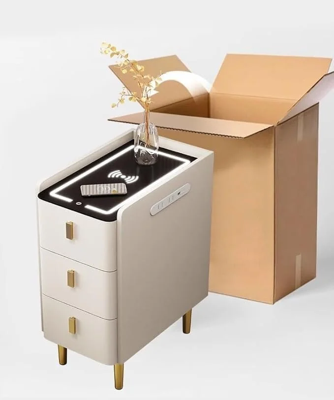 میز کنار تختی هوشمند اتاق خواب با کشو، میز کنار تختی، با قابلیت شارژ، میز مدرن کنار تختی با نور ال ای دی. (آبی) میز کنار تختی هوشمند اتاق خواب با کشو، میز کنار تختی، با قابلیت شارژ، میز مدرن کنار تختی با نور ال ای دی. (آبی)