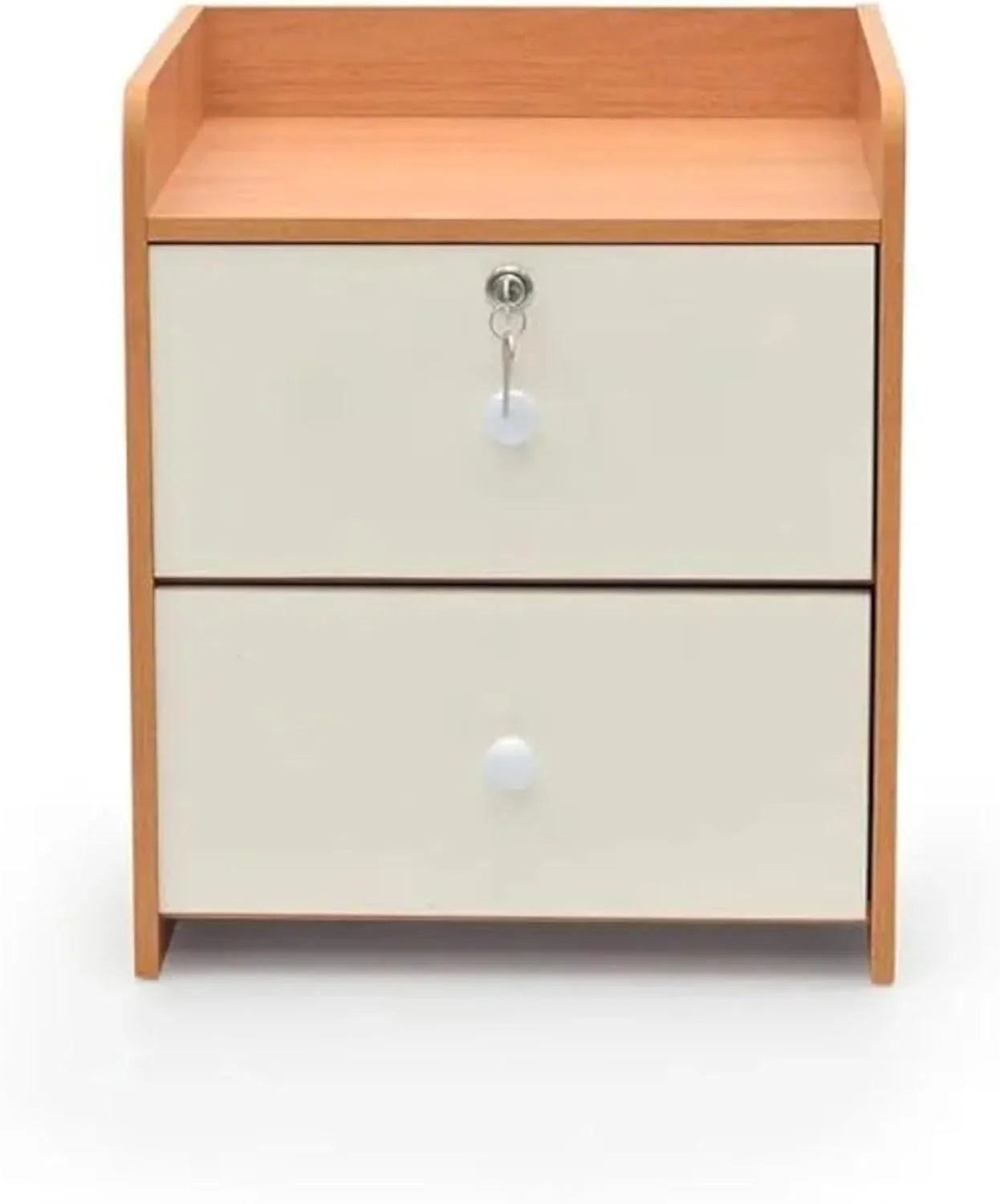 میز کنار تختی کارناک با کشوهای قفلدار برای اتاق نشیمن/دفتر/میز کنار مبل - 601 - بلوطی و سفید میز کنار تختی کارناک با کشوهای قفلدار برای اتاق نشیمن/دفتر/میز کنار مبل - 601 - بلوطی و سفید