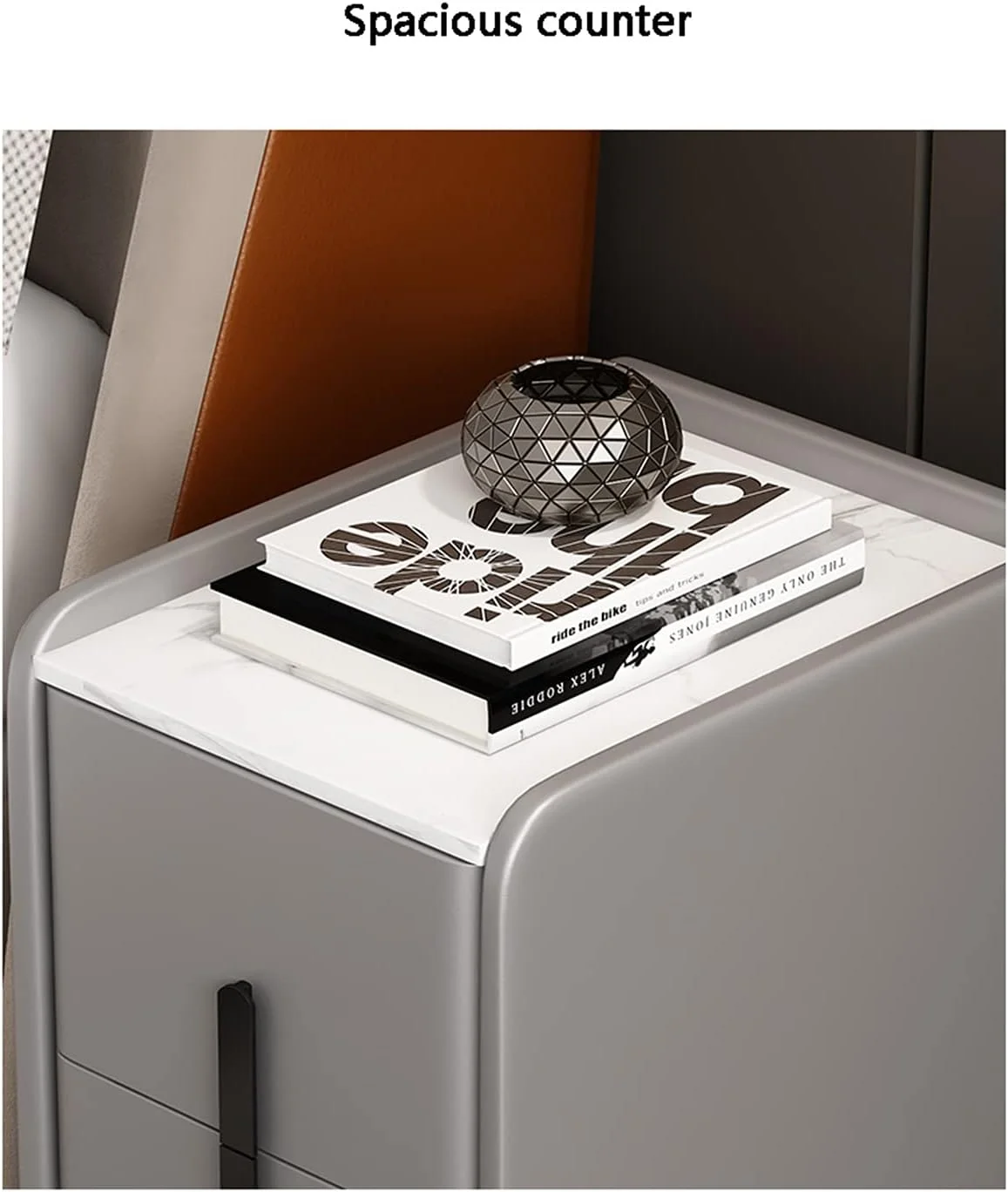 میز کنار تختی چوبی مشکی، میز پاتختی مدرن سفید برای اتاق خواب، کابینت کوچک کنار تختخواب 2 کشو خاکستری، میز کنار تختی باریک لوکس ایتالیایی 35X40X، سبز شیر نارگیل