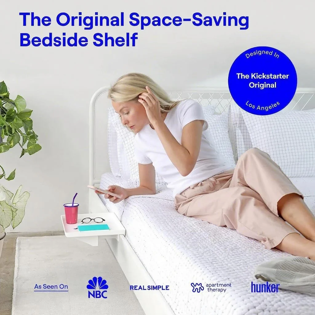 قفسه گیره ای کنار تخت خواب برای تخت های دو طبقه و زیر شیروانی، سازمان دهنده سینی کنار تخت با سوراخ های کابل، فضای ذخیره سازی بادوام کنار تخت برای کودکان، خوابگاه ها، اتاق خواب های کوچک (سفید) قفسه گیره ای کنار تخت خواب برای تخت های دو طبقه و زیر شیروانی، سازمان دهنده سینی کنار تخت با سوراخ های کابل، فضای ذخیره سازی بادوام کنار تخت برای کودکان، خوابگاه ها، اتاق خواب های کوچک (سفید)