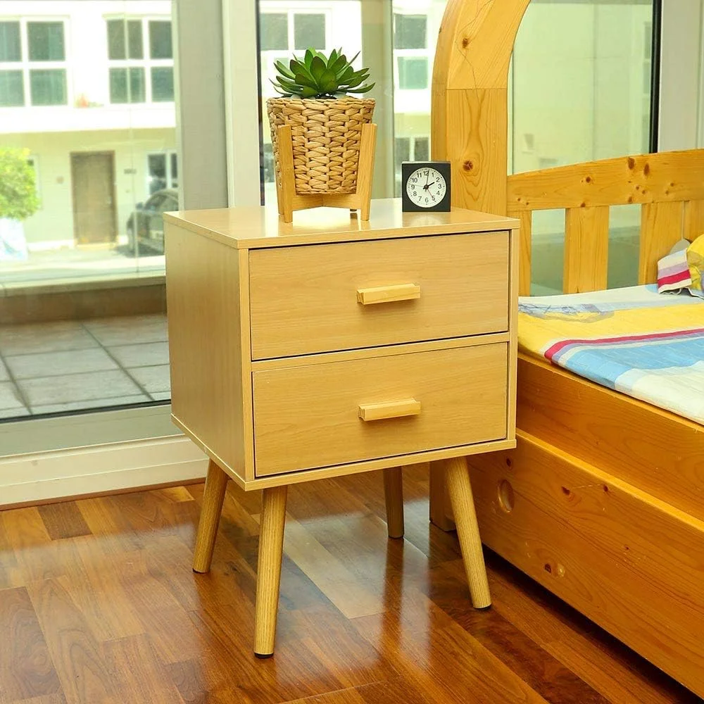 میز کنار تختی چوبی چند منظوره YAHOME، میز کنار تختی به سبک نوردیک برای اتاق خواب، کابینت کنار تختی ساده و مدرن با 2 کشو، واحد ذخیره سازی اتاق نشیمن اتاق خواب میز کنار تختی چوبی چند منظوره YAHOME، میز کنار تختی به سبک نوردیک برای اتاق خواب، کابینت کنار تختی ساده و مدرن با 2 کشو، واحد ذخیره سازی اتاق نشیمن اتاق خواب