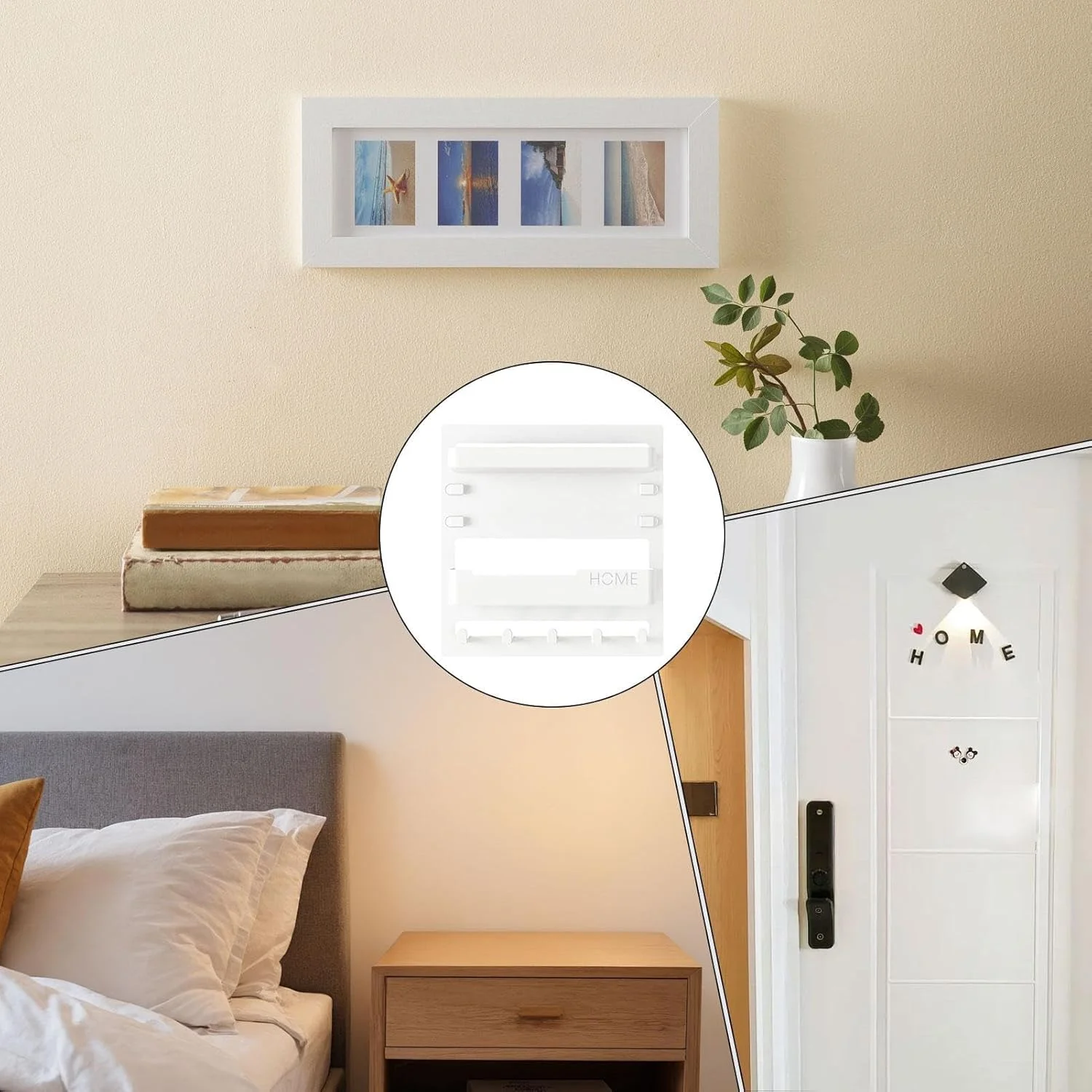 شلف شناور کنار تختی، سازمان دهنده دیواری با قلاب و گیره کابل، قفسه نگهداری جمع و جور برای اتاق خواب، دفتر، RV یا مهد کودک، 24x23x5.4 سانتی متر شلف شناور کنار تختی، سازمان دهنده دیواری با قلاب و گیره کابل، قفسه نگهداری جمع و جور برای اتاق خواب، دفتر، RV یا مهد کودک، 24x23x5.4 سانتی متر