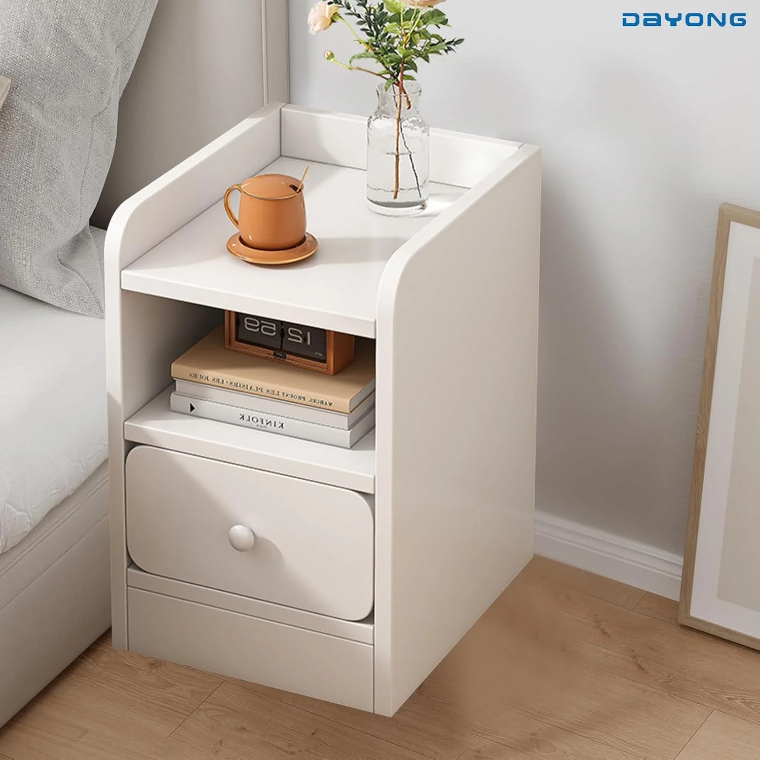 میز پاتختی جمع و جور DAYONG با کشو، پاتختی قفسه باز، میزهای عسلی، میزهای باریک چوبی برای فضاهای کوچک، اتاق نشیمن، اتاق خواب (عرض 30 سانتی متر) میز پاتختی جمع و جور DAYONG با کشو، پاتختی قفسه باز، میزهای عسلی، میزهای باریک چوبی برای فضاهای کوچک، اتاق نشیمن، اتاق خواب (عرض 30 سانتی متر)