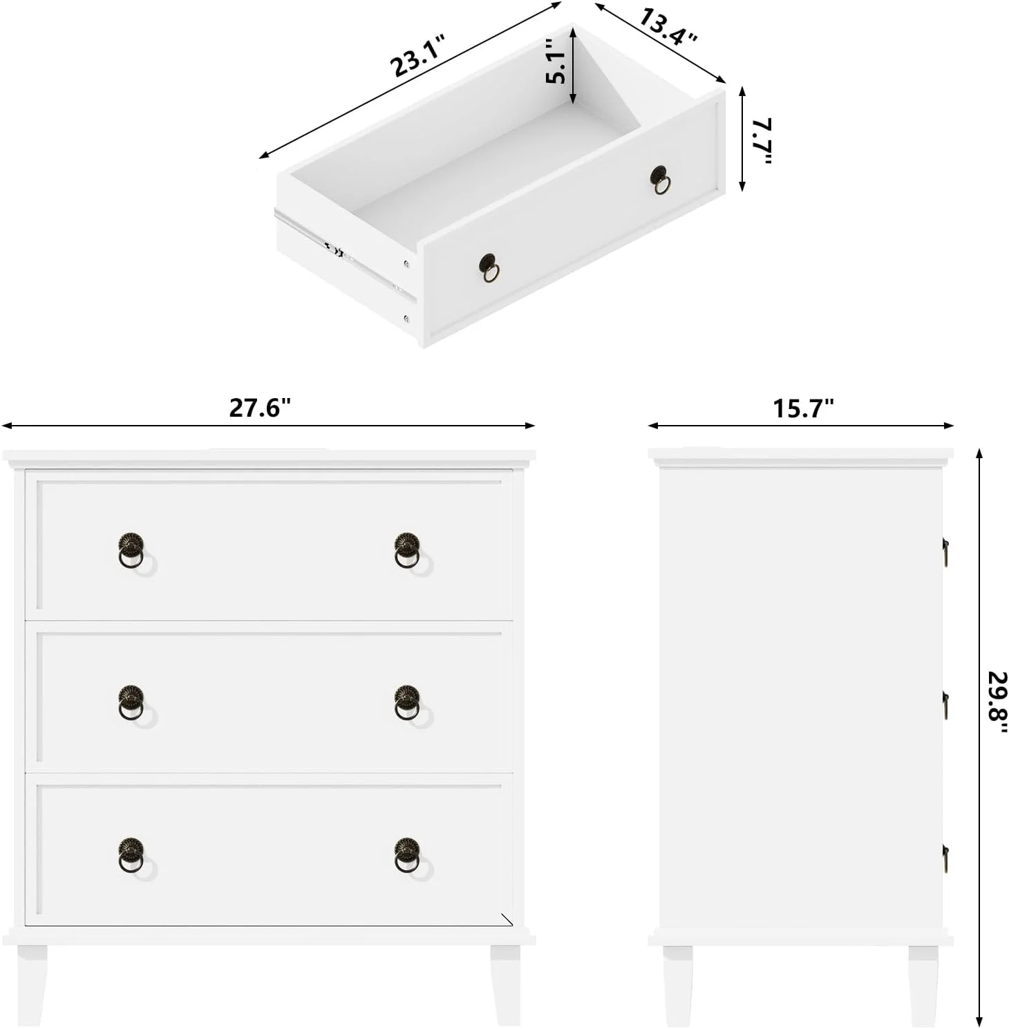 میز کنار تختی سفید با ۳ کشو و ایستگاه شارژ، میز کنار تختی مدرن با ۳ کشو، کابینت ذخیره سازی برای اتاق خواب، راهرو، ورودی، دفتر کار خانگی میز کنار تختی سفید با ۳ کشو و ایستگاه شارژ، میز کنار تختی مدرن با ۳ کشو، کابینت ذخیره سازی برای اتاق خواب، راهرو، ورودی، دفتر کار خانگی