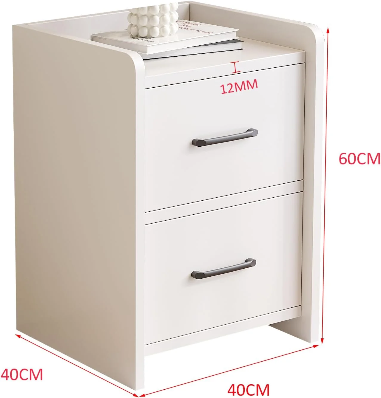 میز پاتختی با 2 کشو، میز کنار تختی اتاق خواب، کابینت کشو کوچک با دستگیره فلزی برای اتاق نشیمن، میز کناری چوبی MDF سفید برای مبل (سفید-CT055) میز پاتختی با 2 کشو، میز کنار تختی اتاق خواب، کابینت کشو کوچک با دستگیره فلزی برای اتاق نشیمن، میز کناری چوبی MDF سفید برای مبل (سفید-CT055)