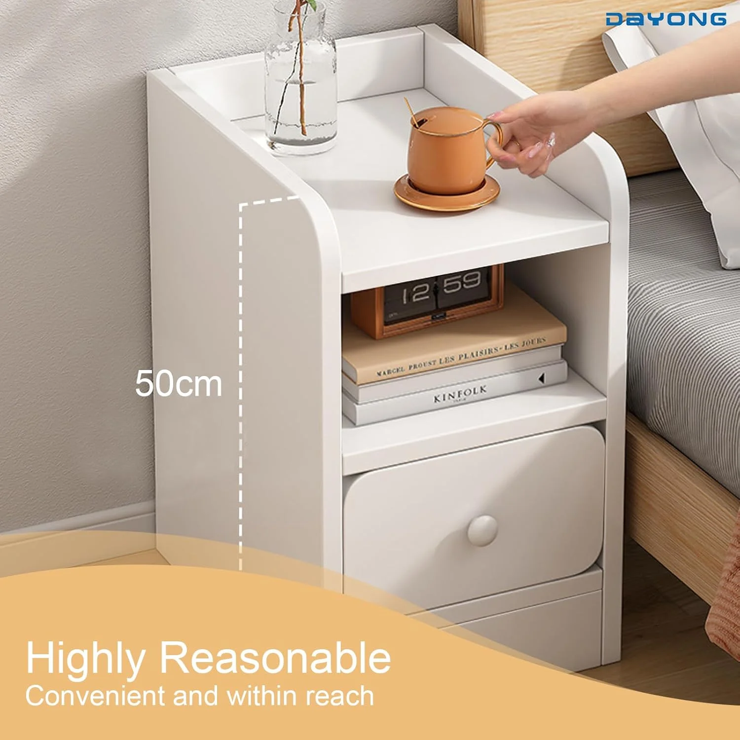 میز پاتختی جمع و جور DAYONG با کشو، پاتختی قفسه باز، میزهای عسلی، میزهای باریک چوبی برای فضاهای کوچک، اتاق نشیمن، اتاق خواب (عرض 30 سانتی متر) میز پاتختی جمع و جور DAYONG با کشو، پاتختی قفسه باز، میزهای عسلی، میزهای باریک چوبی برای فضاهای کوچک، اتاق نشیمن، اتاق خواب (عرض 30 سانتی متر)