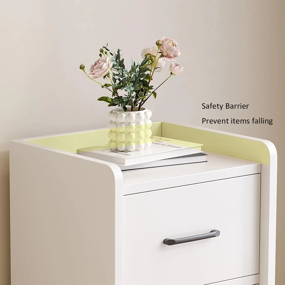 میز پاتختی با 2 کشو، میز کنار تختی اتاق خواب، کابینت کشو کوچک با دستگیره فلزی برای اتاق نشیمن، میز کناری چوبی MDF سفید برای مبل (سفید-CT055) میز پاتختی با 2 کشو، میز کنار تختی اتاق خواب، کابینت کشو کوچک با دستگیره فلزی برای اتاق نشیمن، میز کناری چوبی MDF سفید برای مبل (سفید-CT055)