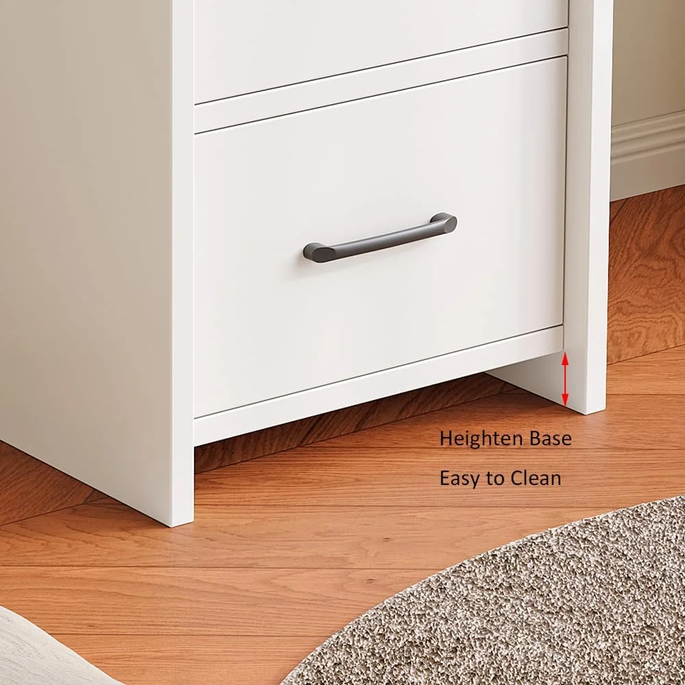 میز پاتختی با 2 کشو، میز کنار تختی اتاق خواب، کابینت کشو کوچک با دستگیره فلزی برای اتاق نشیمن، میز کناری چوبی MDF سفید برای مبل (سفید-CT055) میز پاتختی با 2 کشو، میز کنار تختی اتاق خواب، کابینت کشو کوچک با دستگیره فلزی برای اتاق نشیمن، میز کناری چوبی MDF سفید برای مبل (سفید-CT055)