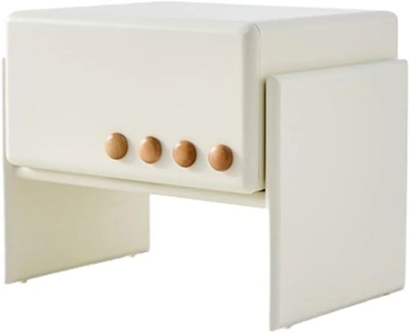 میز عسلی سفید برای اتاق خواب با طراحی مدرن و ساده، کمد چوبی کنار تخت، برای مبل در اتاق نشیمن، میز کنار تختی با کشو