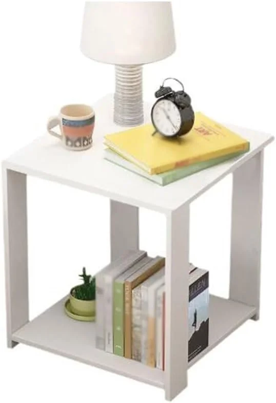 میز کنار تختی کوچک، ساده و مدرن، کابینت و قفسه نگهداری