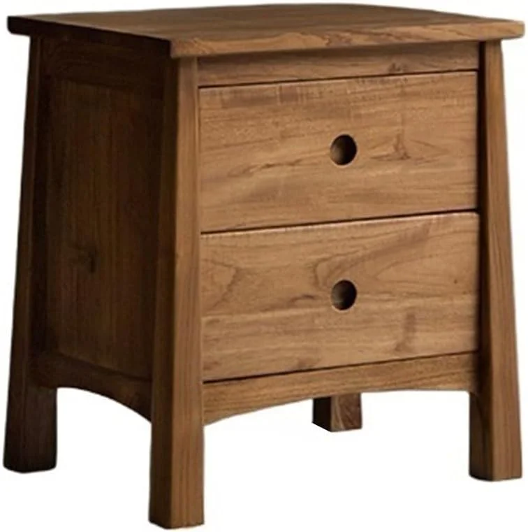 میز کنار تختی چوبی ساده برای اتاق خواب، مناسب استفاده خانگی، دارای کشو و قابل استفاده کنار تخت و مبل اتاق نشیمن