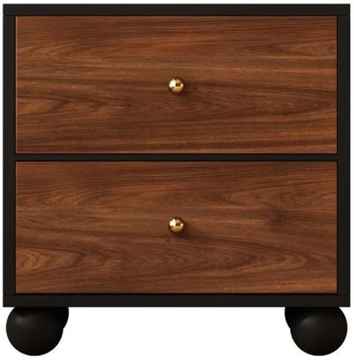 میز کنار تختی با طراحی مدرن و ساده به همراه کمد برای اتاق خواب و میز چوبی دارای کشو