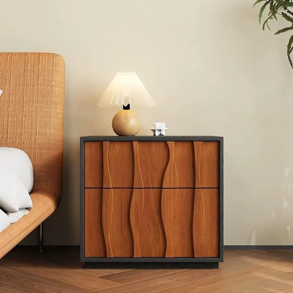 میز کنار تختی با طراحی خطوط ساده، کابینت ذخیره سازی قابل انباشت با کشو میز کنار تختی با طراحی خطوط ساده، کابینت ذخیره سازی قابل انباشت با کشو