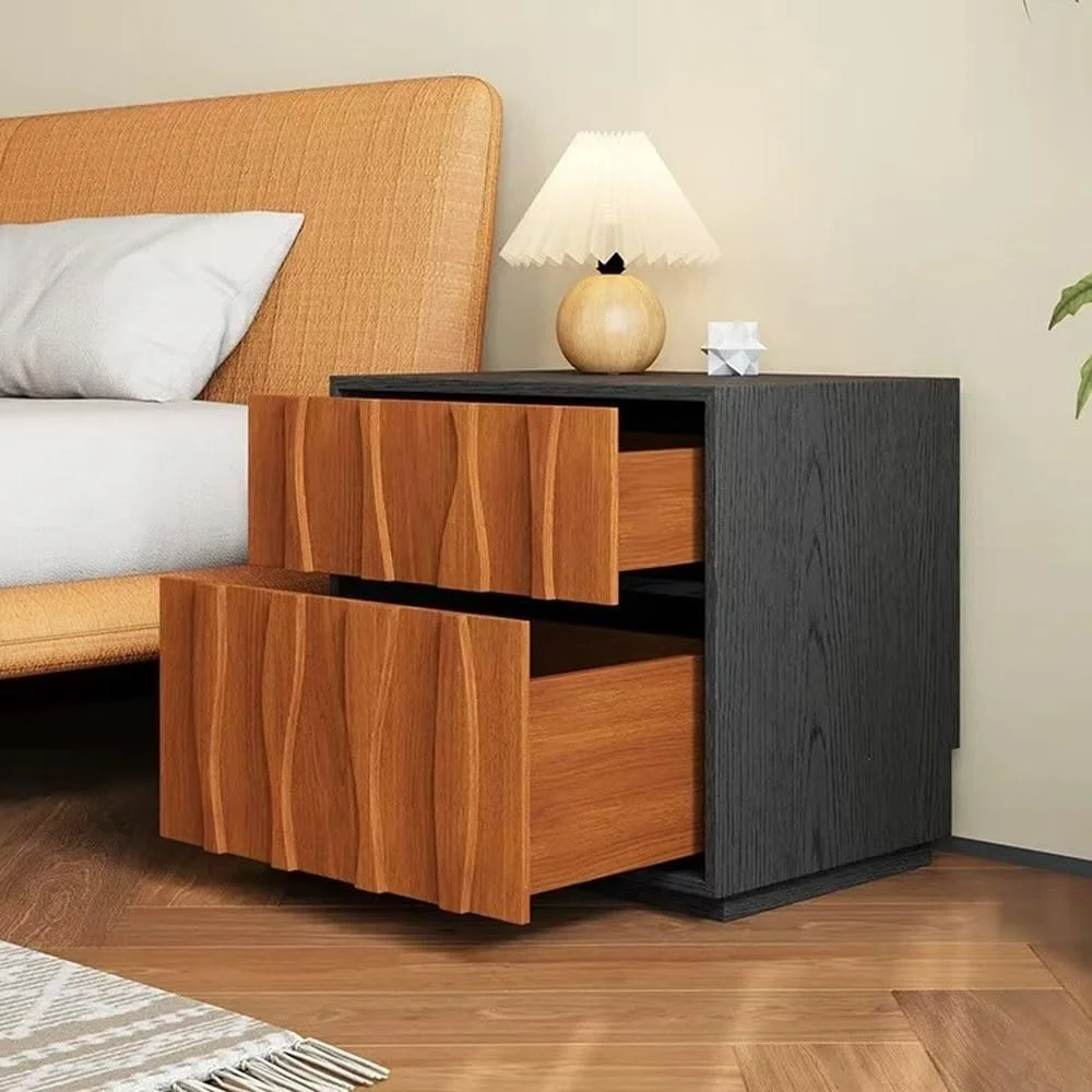 میز کنار تختی با طراحی خطوط ساده، کابینت ذخیره سازی قابل انباشت با کشو میز کنار تختی با طراحی خطوط ساده، کابینت ذخیره سازی قابل انباشت با کشو