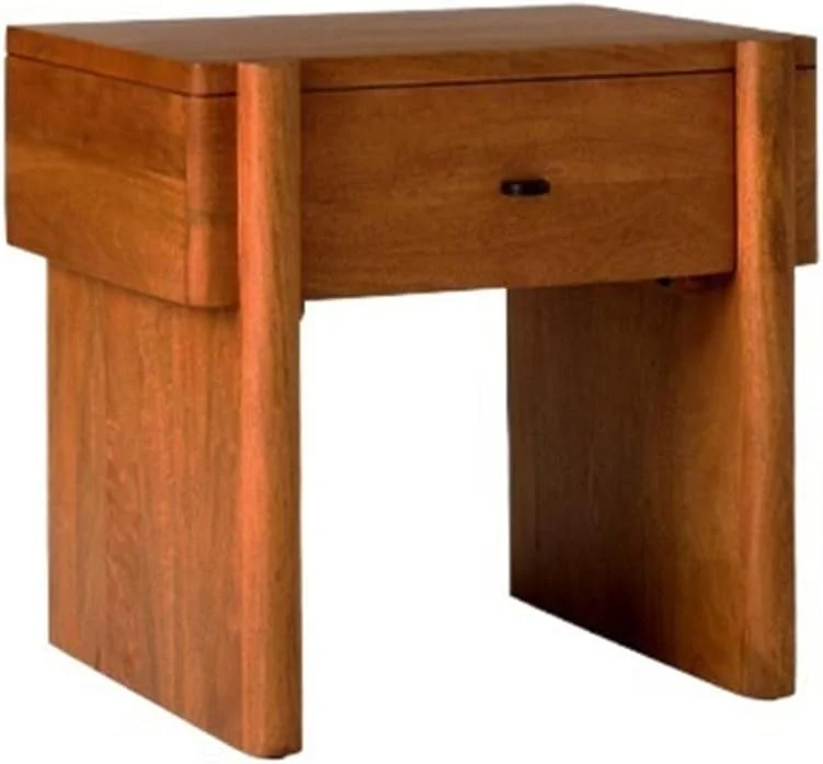 میز عسلی ساده با طراحی قدیمی، دارای کمد کوتاه و میز کنار تخت برای اتاق نشیمن و اتاق خواب، میز کنار تختی با کشو