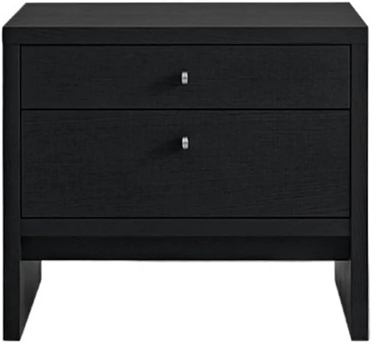 میز کنار تختی ساده مشکی به سبک Wabi Sabi برای اتاق خواب با کشو و کمد برای کنار مبل