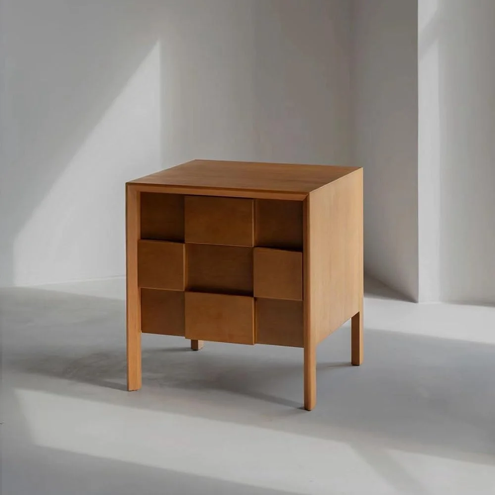 میز کنار تختی اتاق خواب با طرح شطرنجی قدیمی، میز ذخیره سازی کنار تخت با کشو، برای مبل میز کنار تختی با کشو