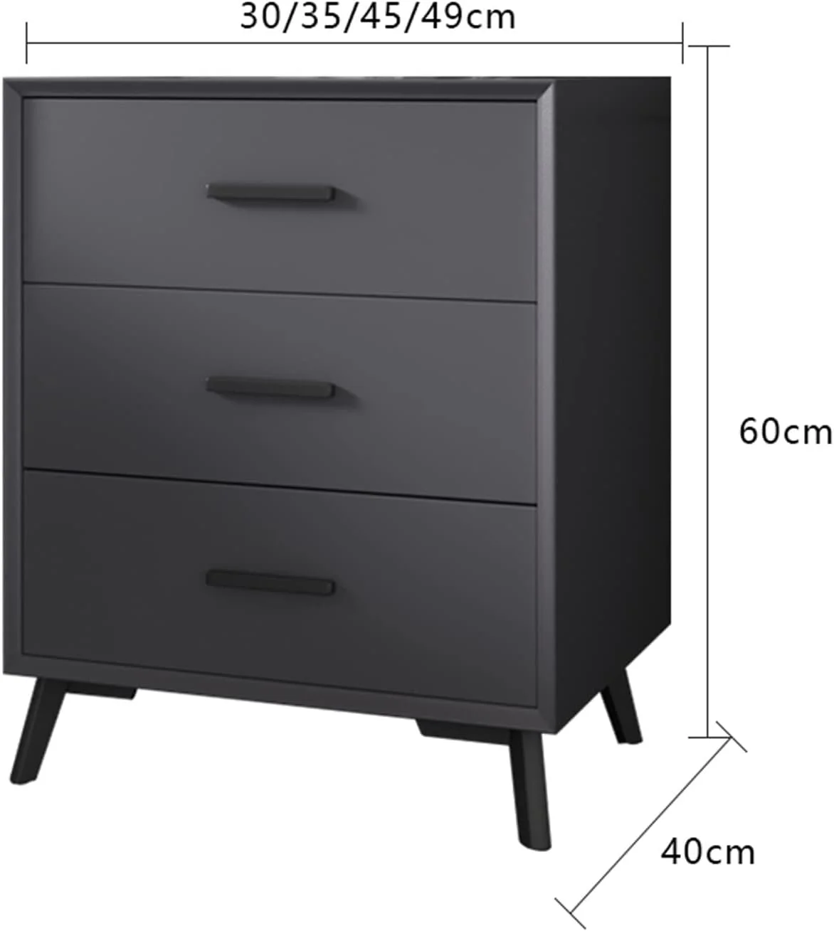 میز کنار تختی با ۳ کشو، واحد کشوهای ذخیره سازی چوبی با پایه قوی برای اتاق خواب، اتاق نشیمن، کمد و مبلمان کنار تخت، نارنجی، L49xD40xH60cm میز کنار تختی با ۳ کشو، واحد کشوهای ذخیره سازی چوبی با پایه قوی برای اتاق خواب، اتاق نشیمن، کمد و مبلمان کنار تخت، نارنجی، L49xD40xH60cm