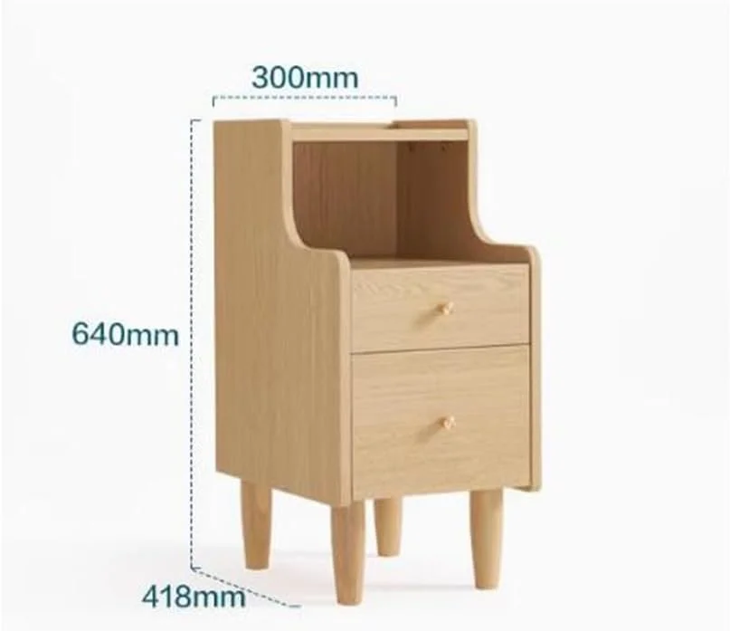 میز کنار تختی چوبی، سازمان دهنده کنار تخت با کشو، مناسب برای اتاق خواب و نشیمن