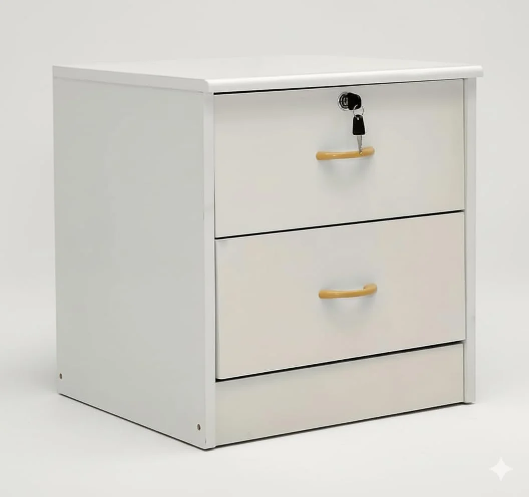 میز پاتختی چوبی زامارت با 2 کشو و قفل – میز کنار تختی سفید شیری، میز کنار تخت مدرن، کابینت ذخیره سازی، سازمان دهنده کوچک کنار تخت برای اتاق نشیمن، راهرو و مبلمان منزل