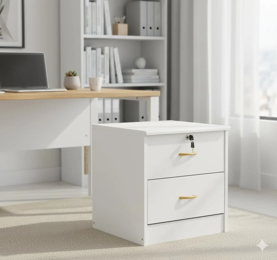 میز پاتختی چوبی زامارت با 2 کشو و قفل – میز کنار تختی سفید شیری، میز کنار تخت مدرن، کابینت ذخیره سازی، سازمان دهنده کوچک کنار تخت برای اتاق نشیمن، راهرو و مبلمان منزل