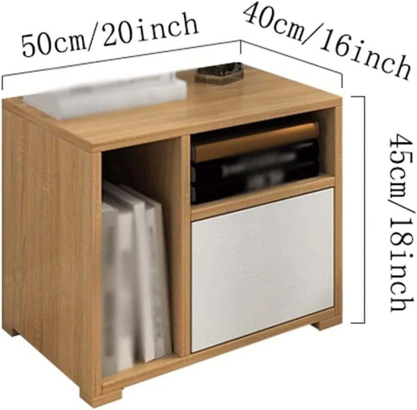 میز پاتختی کابینت دار رنگ چوب سفید با یک کشو و دو محفظه میز پاتختی کابینت دار رنگ چوب سفید با یک کشو و دو محفظه